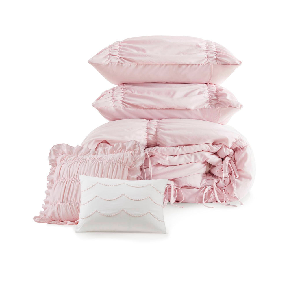 5 Pieces Full/Queen Comforter Set,Pink Media 7