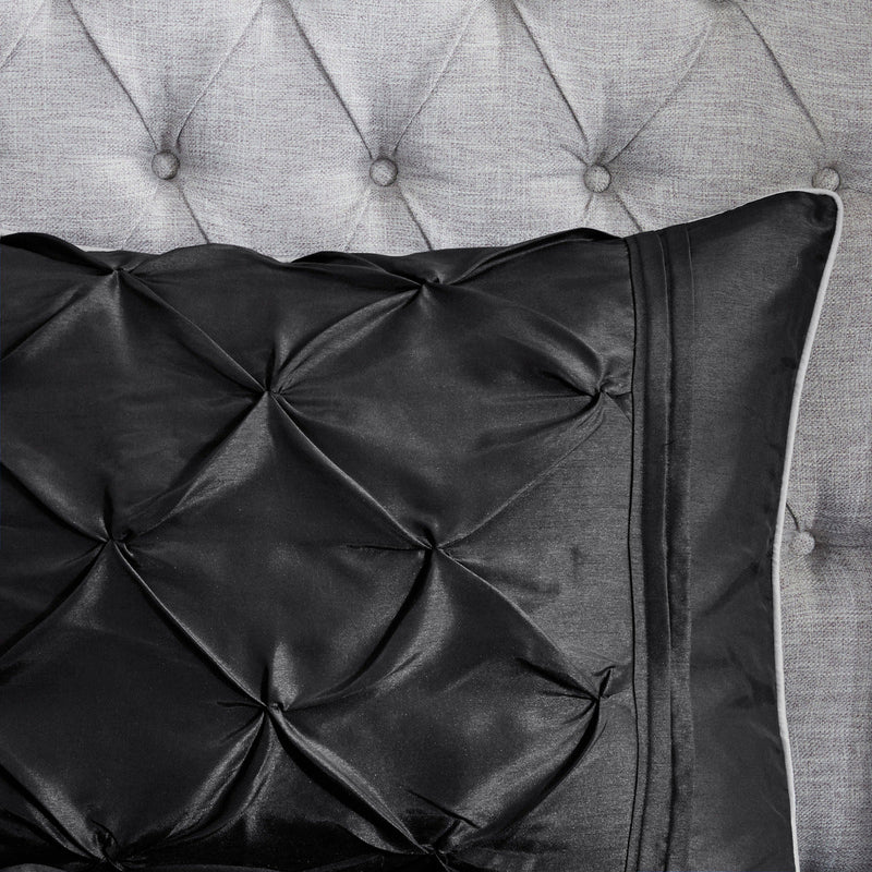 7 Piece Tufted Comforter Set Black Cal King