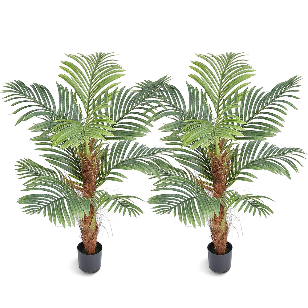 Artificial Palm Tree, 4 FT Tall Faux Plant, Secure PE Material & Anti-Tip Tilt Protection Low-Maintenance Plant, Lifelike Green Fake Tree for Home Office Warehouse Decor Indoor Outdoor Media 1