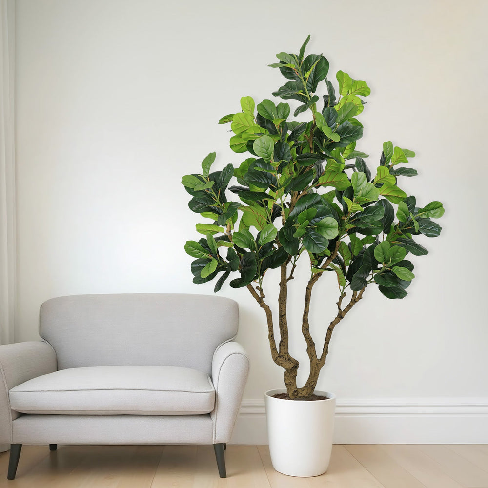7FT Tall Artificial Banyan Tree Silk Plant – Large Faux Greenery with Natural Look Leaves for Indoor Outdoor Home Office Decoration, Potted Fake Tree, 1pc/set Media 11
