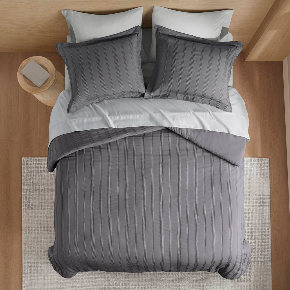 3-Piece Full Woven Striped Duvet Set Media 7