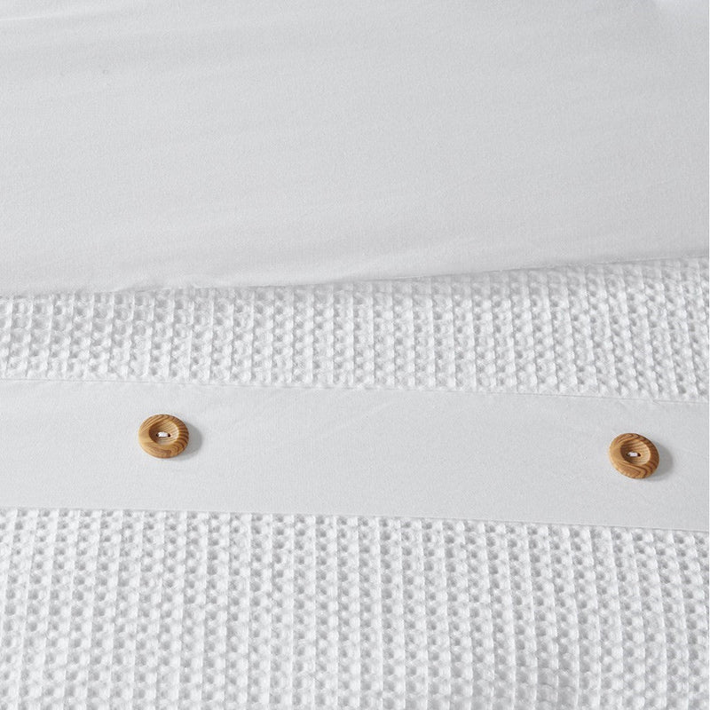 3 Piece Cotton Comforter set White Full/Queen