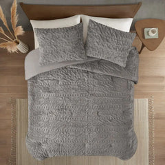 Ruched Fur Down Alternative Comforter Set perspective