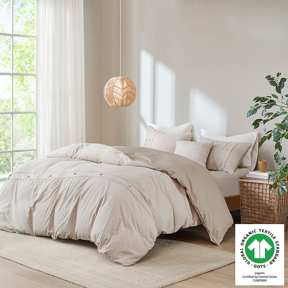 5 Piece Organic Cotton Oversized Comforter Cover Set w/removable insert Natural King/Cal King Media 13