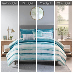 8 Piece Printed Seersucker Comforter and Quilt Set Collection perspective