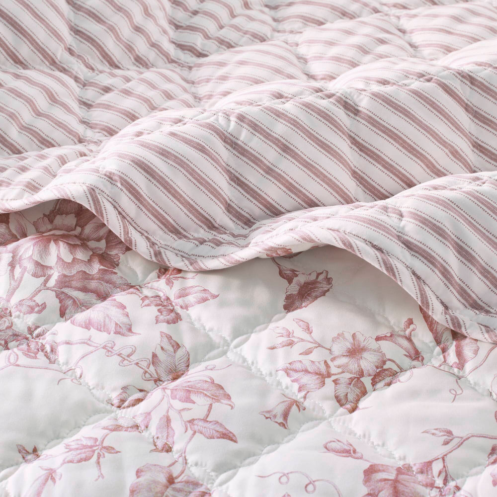 4 Pieces King  Quilt Set with Decorative Pillow,Pink Media 15