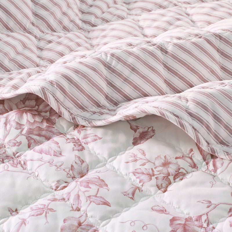 4 Pieces King  Quilt Set with Decorative Pillow,Pink