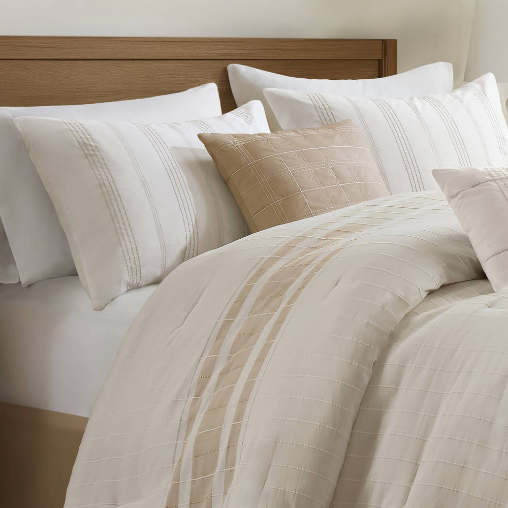 6-Piece Cal King Cotton Jacquard Oversized Comforter Set Media 14