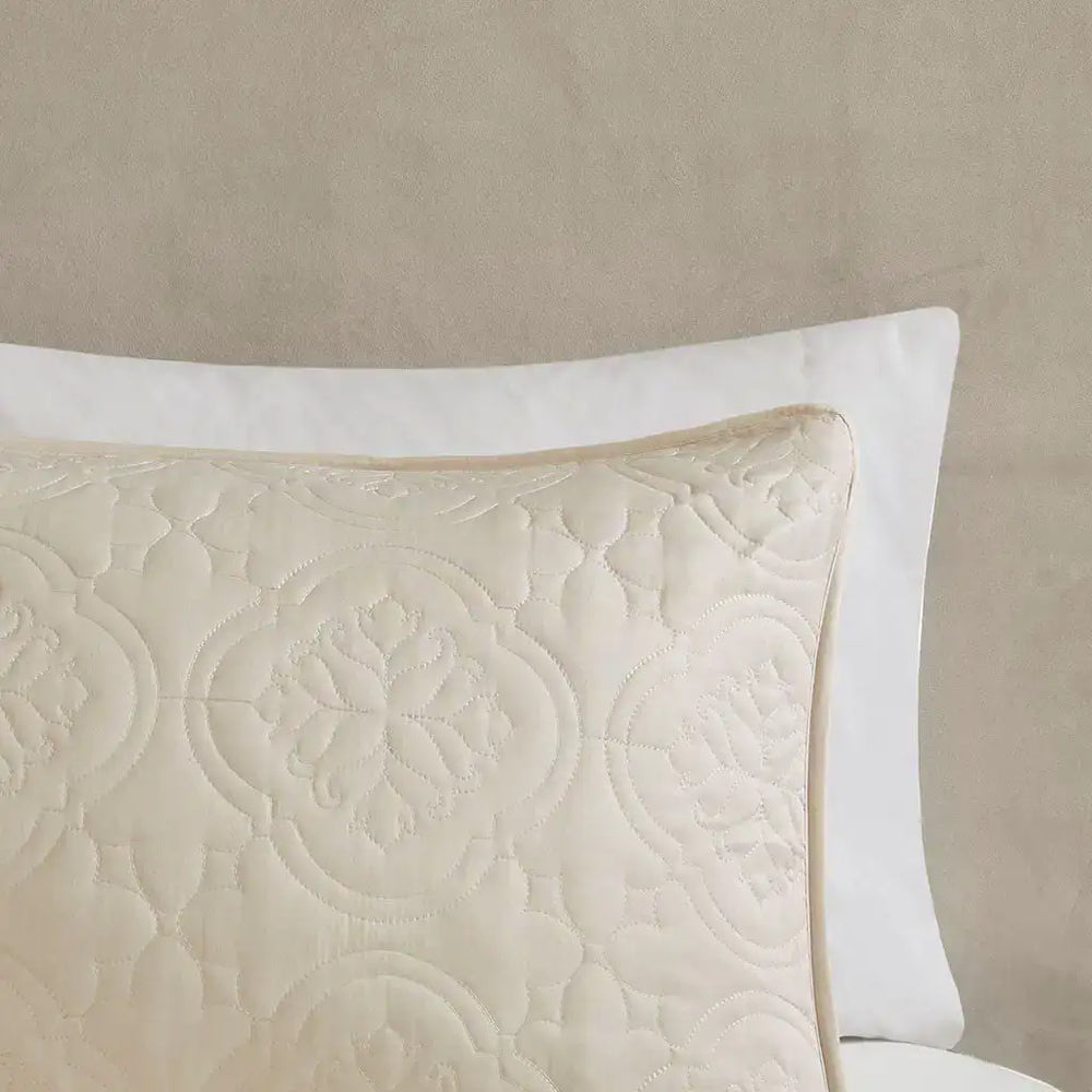 25443030 3 Piece Reversible Bedspread Set Cream Full/Queen     DTY Store 3 Piece Reversible Bedspread Set     DTY Store