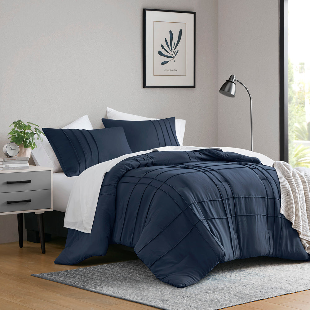 3-Piece Cal King Soft Washed Pleated Comforter Set Media 12