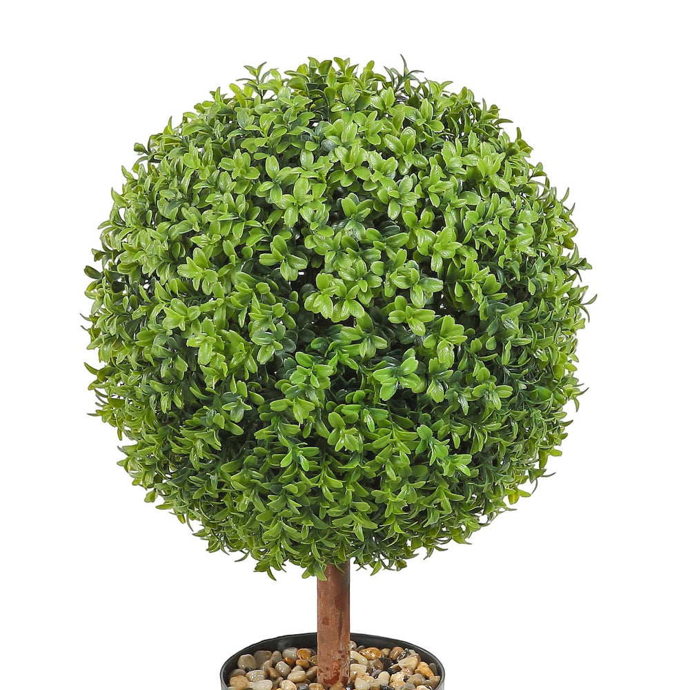 2x Artificial Boxwood Ball Ø40,6cm Garden Deco Boxwood in Flowerpot Ball Artificial Boxwood Ball Artificial Plant made of PE, Wood, PP incl. 4 pcs. Decorative butterflies and 10 pcs. Replacement Media 10