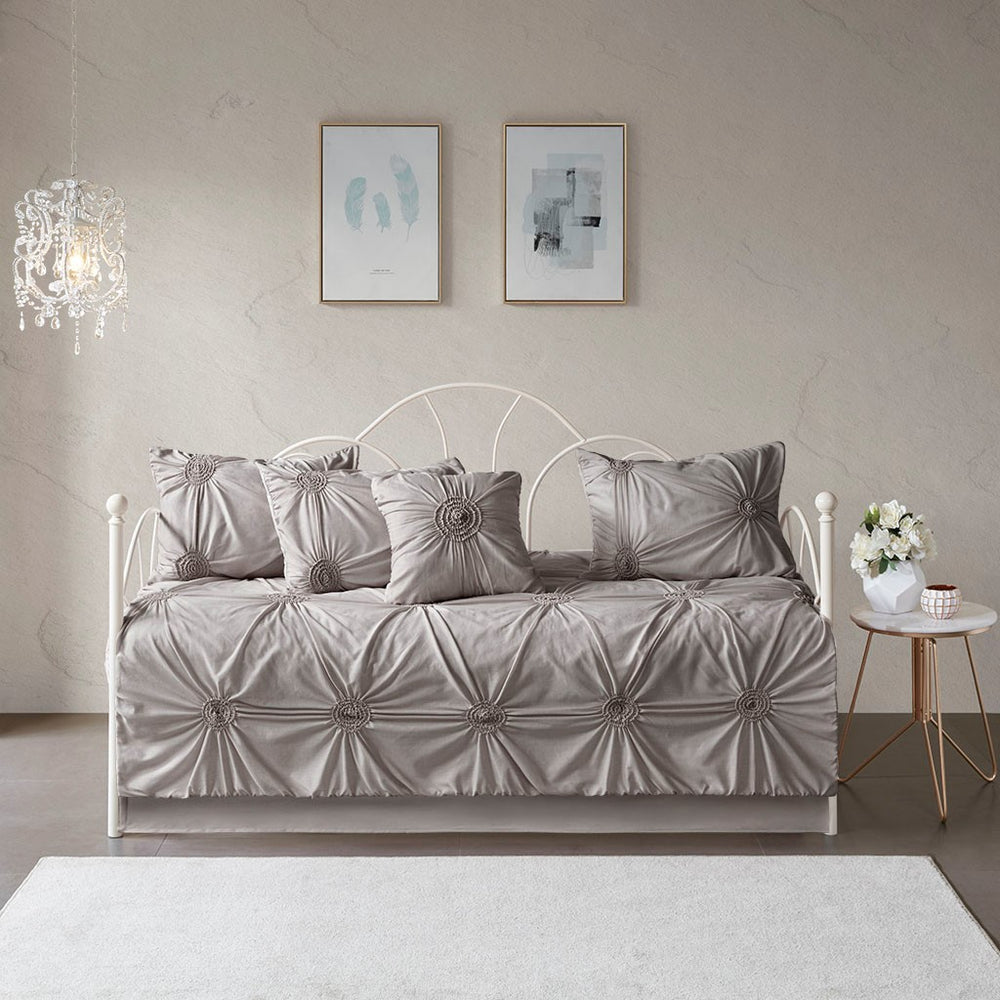6 Piece Reversible Daybed Cover Set Dark Gray Daybed Media 5