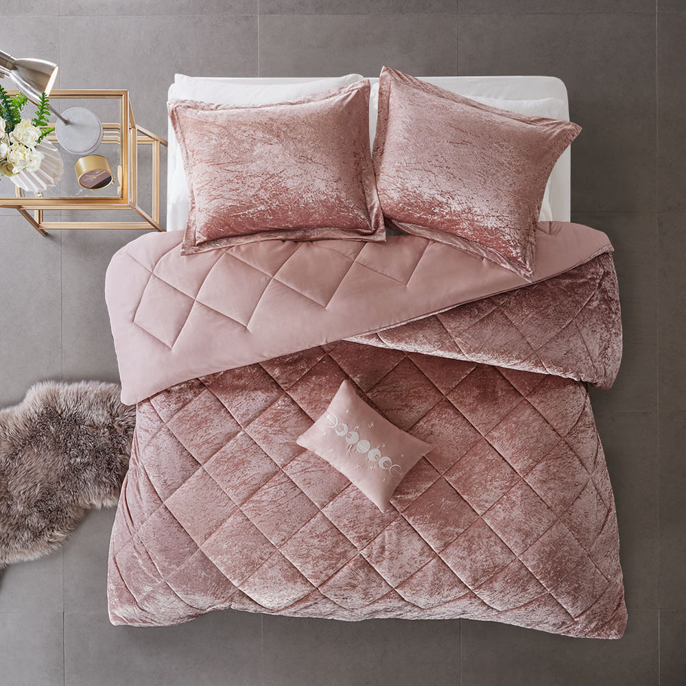 Twin/Twin XL Velvet Comforter Set with Throw Pillow Media 11
