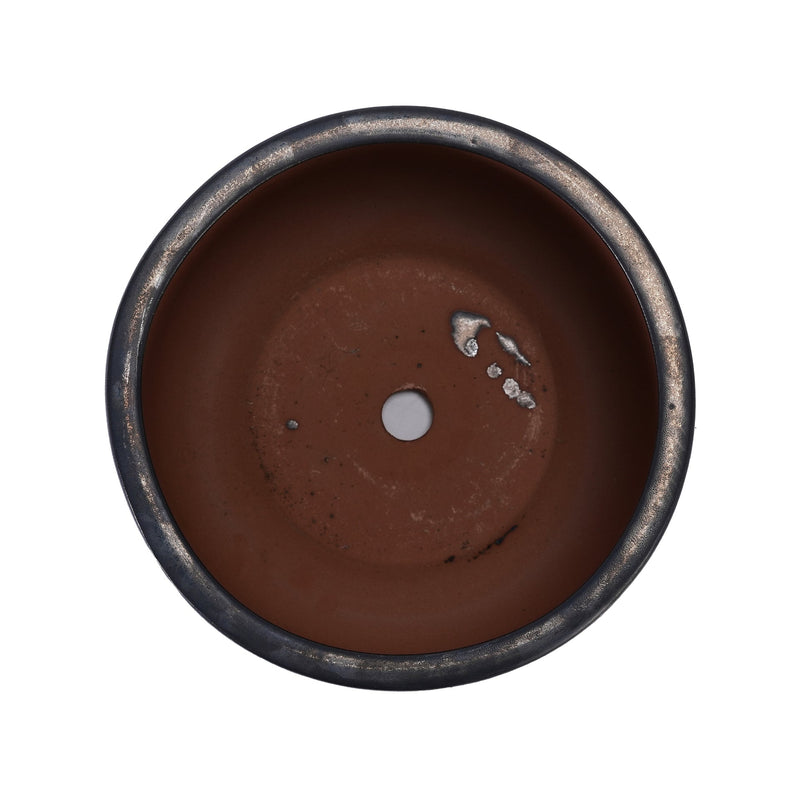 Handmade Black Matte Glazed Ceramic Planter Set of 3, 15/11/9 Inch Diameter, Textured Finish for Orchids & Begonias, Indoor/Outdoor Use on Windowsill & Bookshelf, Breathable Clay