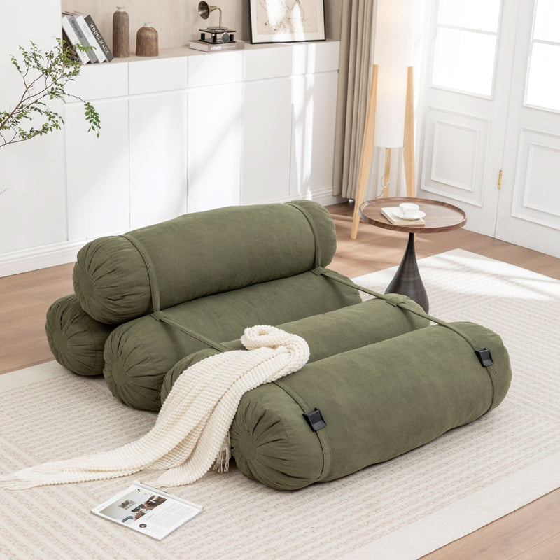 Corduroy Floor Sofa With Adjustable Straps & Multi Person Lounge Chair