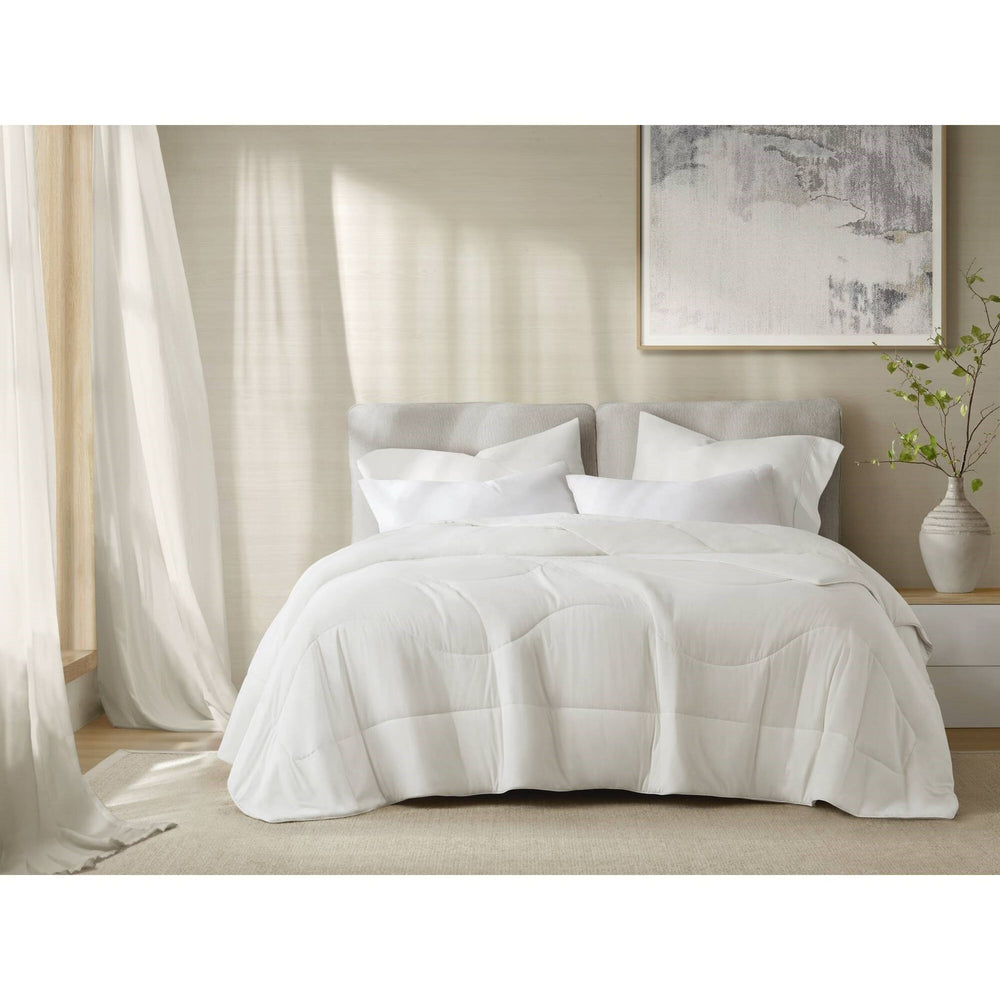 1-Piece King/Cal King Reversible Tencel Comforter Blanket,White Media 13