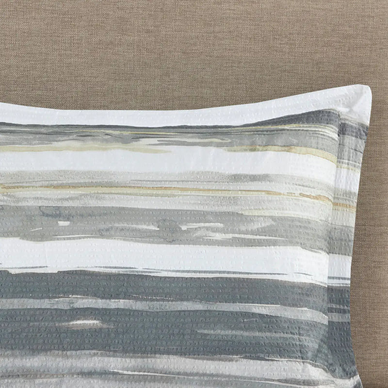 8 Piece Printed Seersucker Comforter and Quilt Set Collection