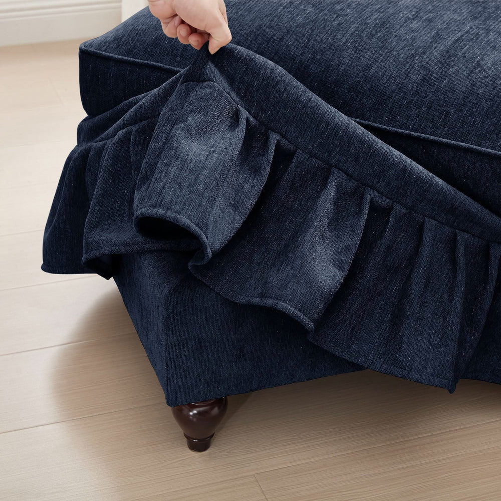 Sofas Chenille Upholstery Three Seater Mid Century Blue Living Room Media 16