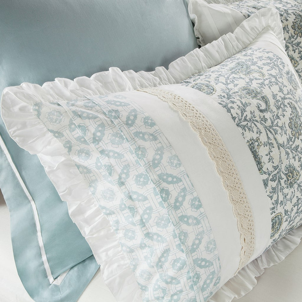 King 9 Piece Cotton Percale Duvet Cover Set Media 3
