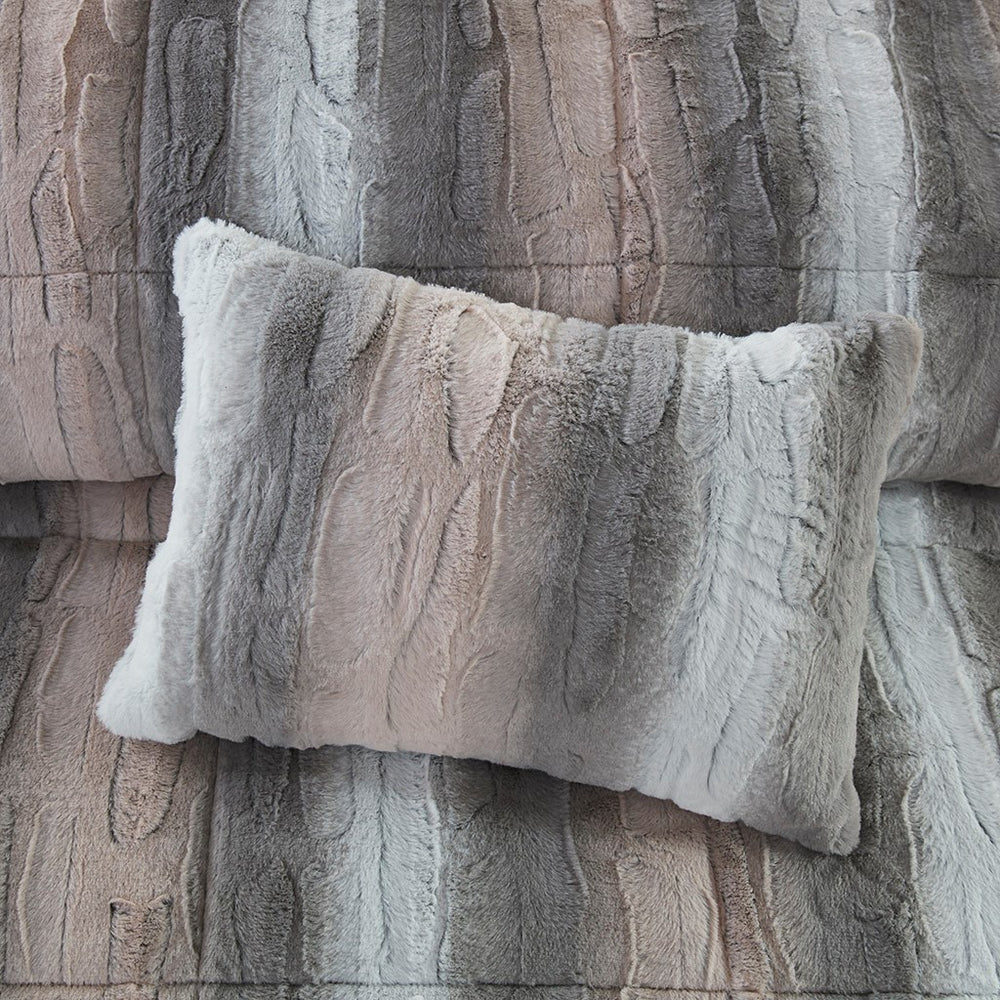 Full/Queen 4PC Faux Fur Comforter Set Media 9