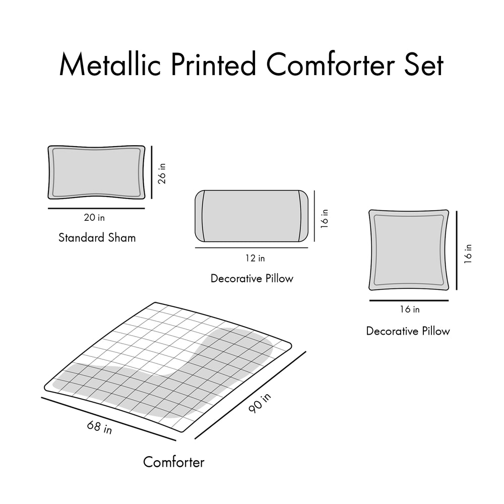 Twin/Twin XL Metallic Printed Comforter Set Media 17