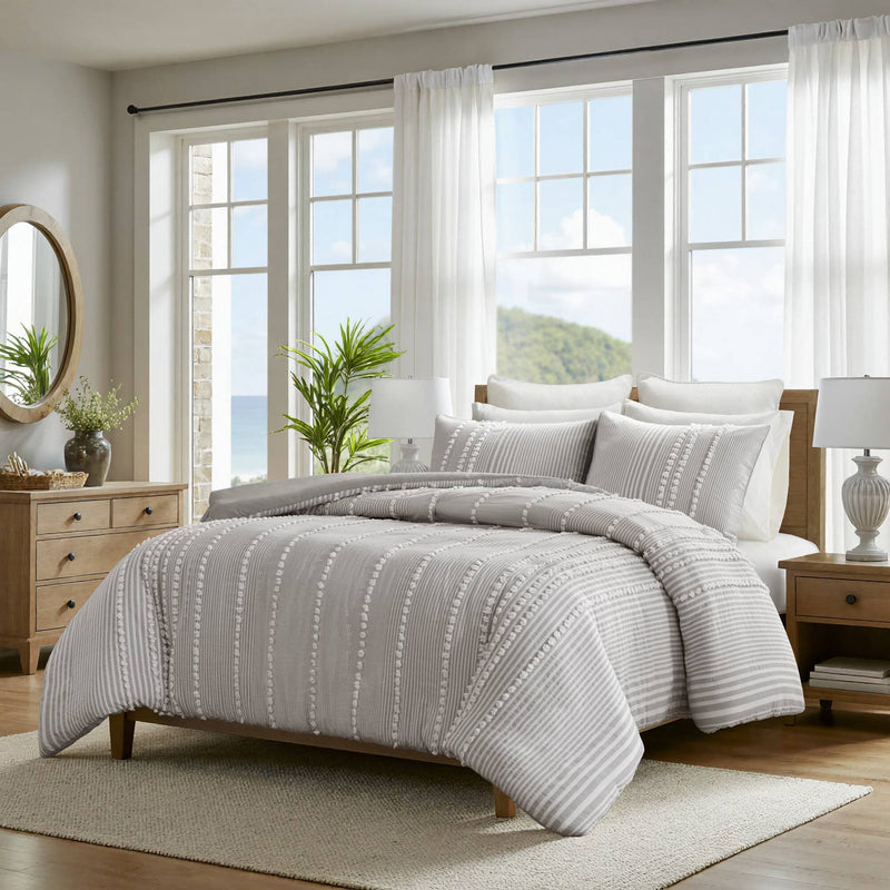 3- Piece Full/Queen Cotton Yarn Dyed Duvet Cover Set