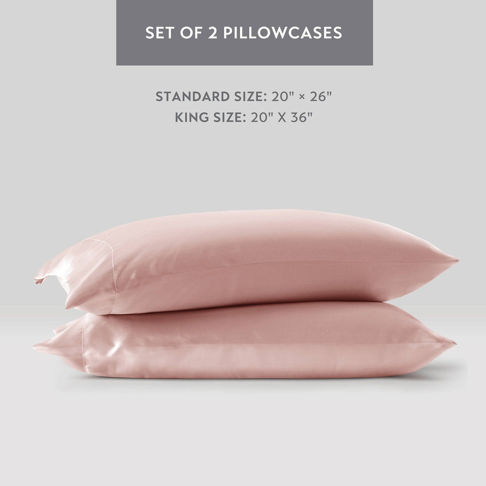 4 PCS Twin Luxury Sheet Set Blush Media 4