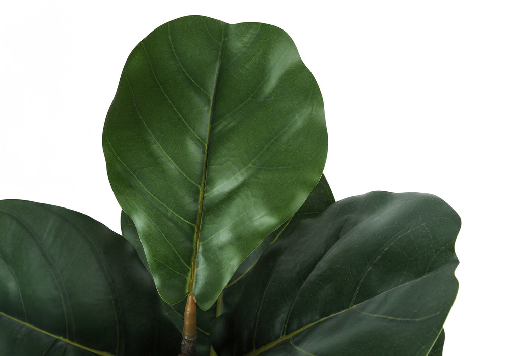 Artificial Plant, 49' Tall, Fiddle Tree, Indoor, Faux, Fake, Floor, Greenery, Potted, Real Touch, Decorative, Green Leaves, Black Pot Media 4