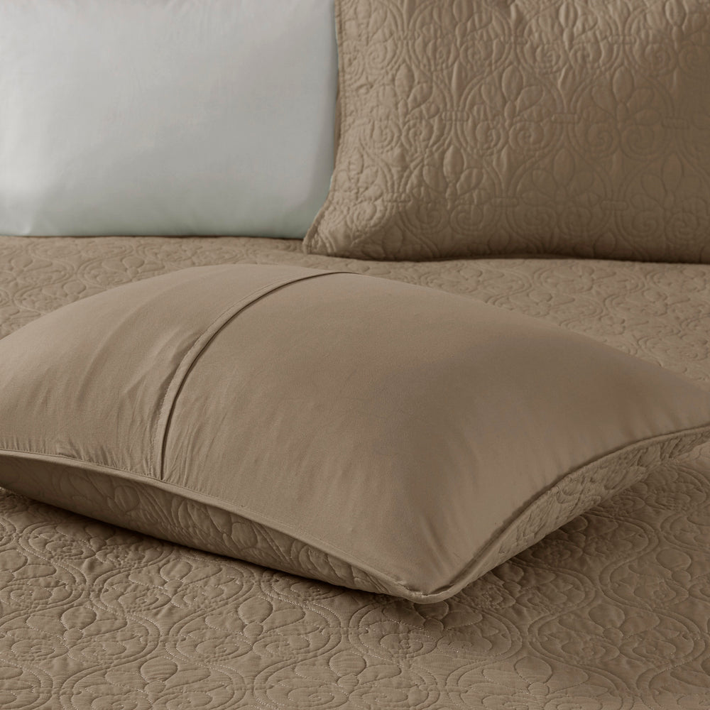 Reversible Bedspread Set Mocha Queen Media 4