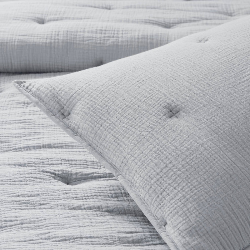 3-Piece King Cotton  Embroidered Quilt Set,Blue