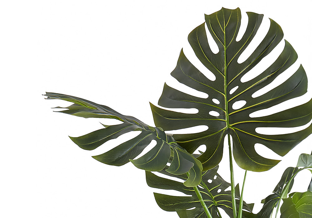 Artificial Plant, 55' Tall, Monstera Tree, Indoor, Faux, Fake, Floor, Greenery, Potted, Real Touch, Decorative, Green Leaves, Black Pot Media 4
