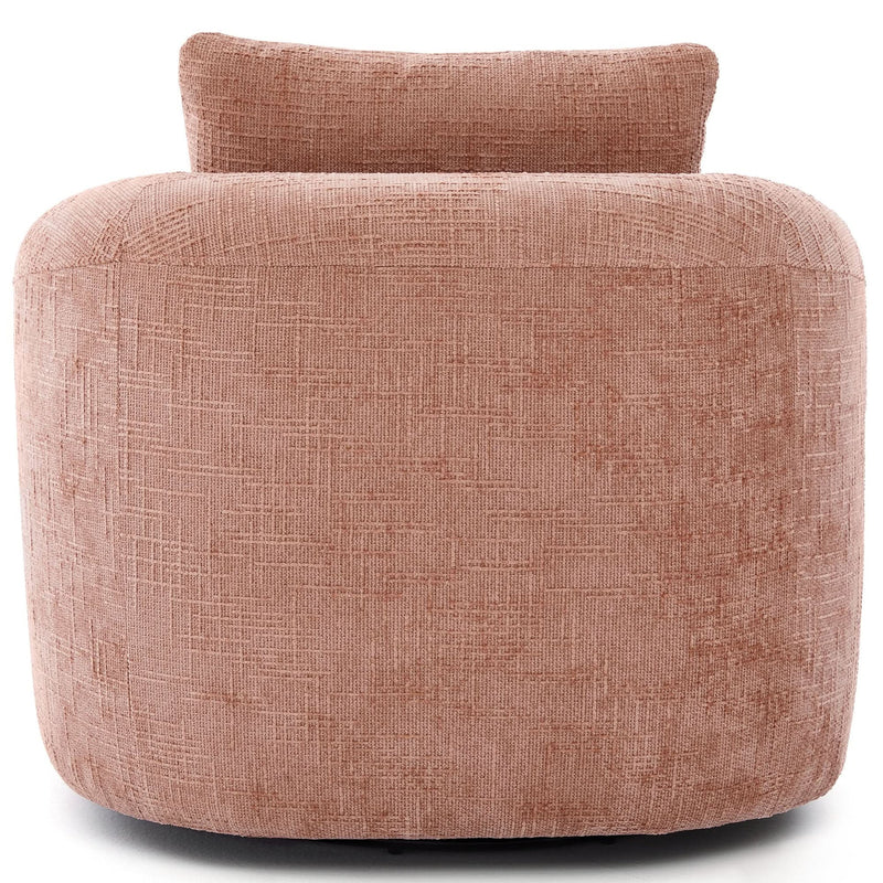 360 Degree Swivel Chair Chenille Pink Dual Layer Cushion Living Room Decor Accent Seating Home