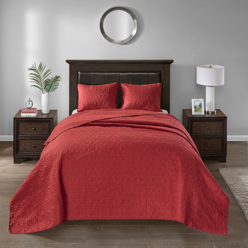 Reversible Bedspread Set Red King Media 3