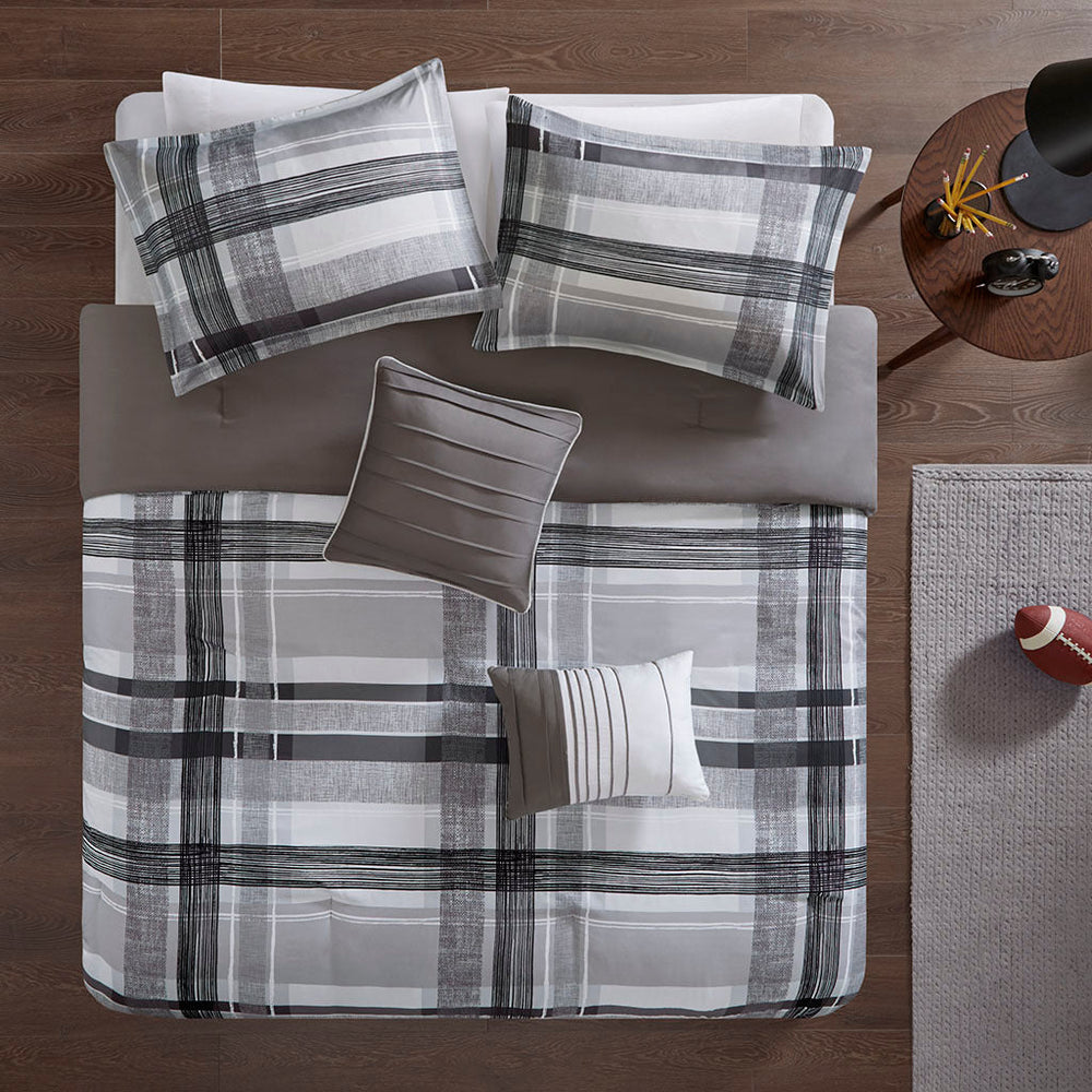 Full/Queen Plaid Comforter Set Media 9