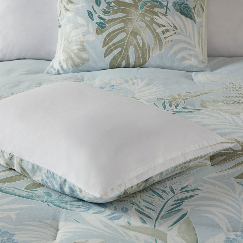 6 Piece Oversized Cotton Comforter Set with Throw Pillow Blue Full Media 16