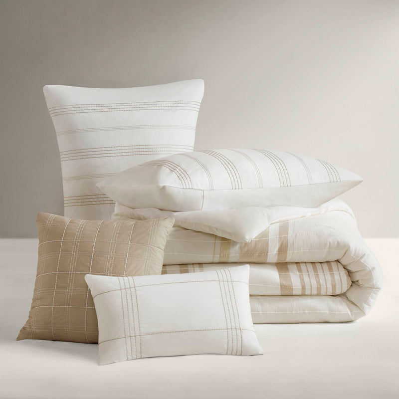 5 Piece Cotton Jaquard Duvet Set