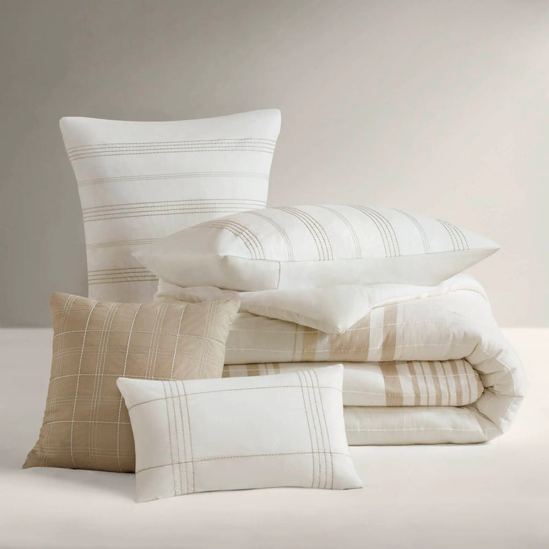 5 Piece Cotton Jaquard Duvet Set