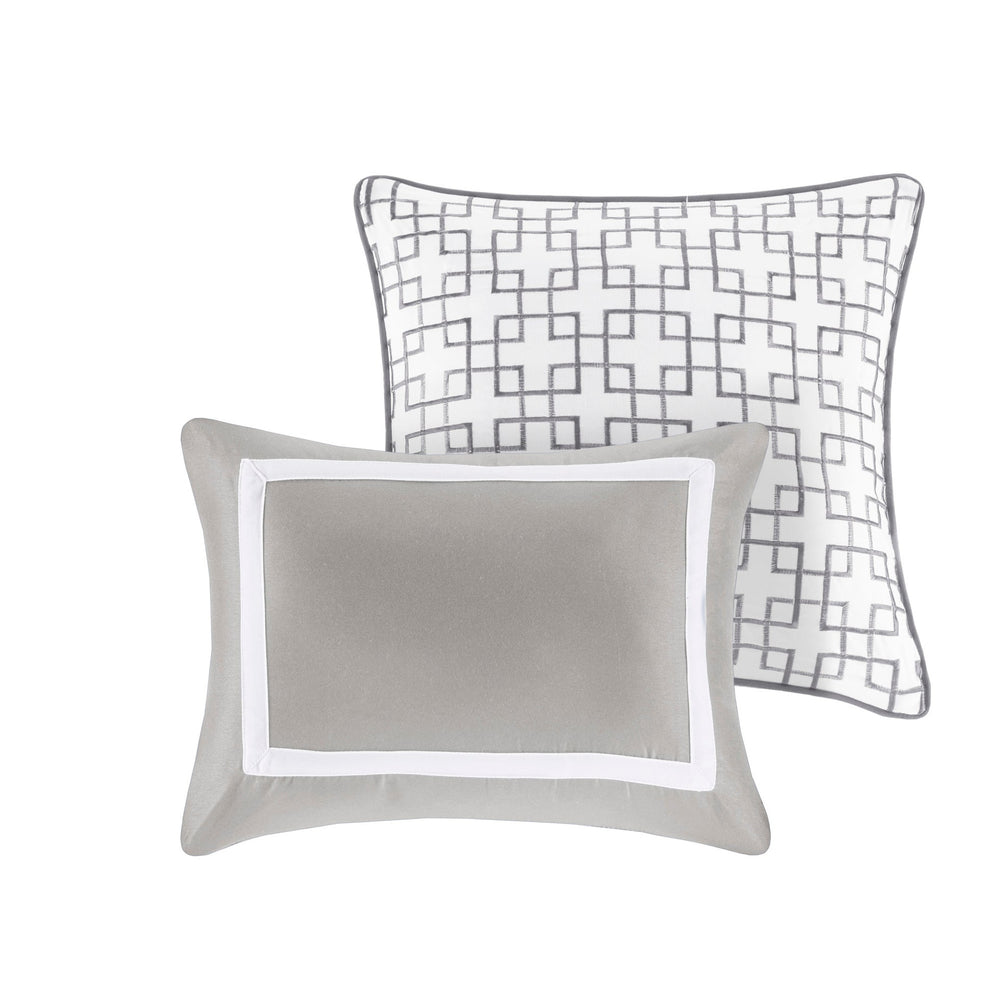 8 Piece Comforter and Quilt Set Collection Grey King/Cal King Media 18