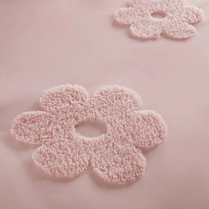 Floral Reversible Tufted Chenille Duvet Cover Set