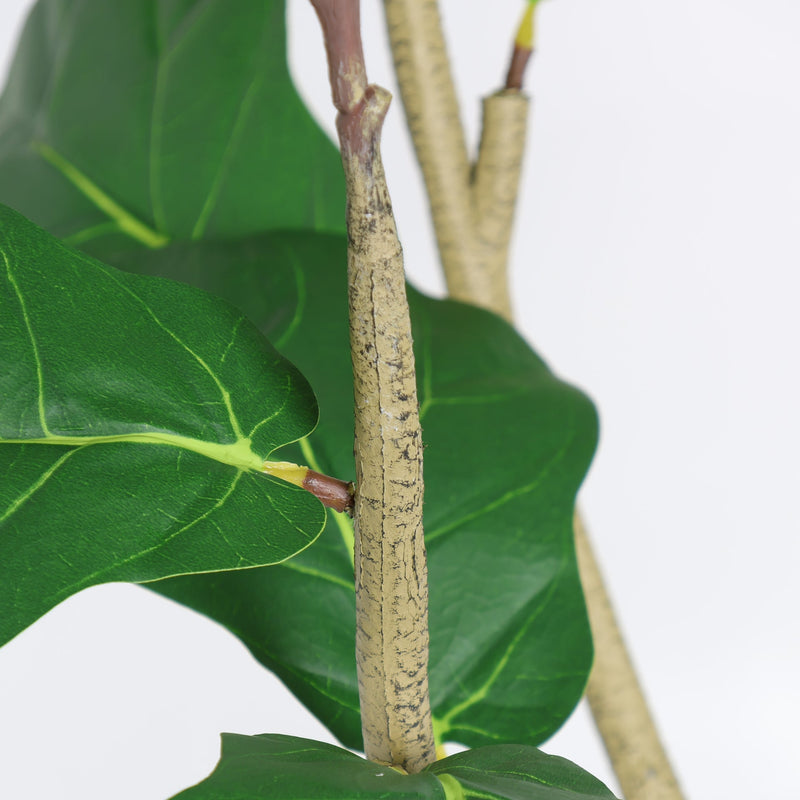 6FT Artificial Fiddle Leaf Fig Tree, Realistic Faux Potted Plant in Black Pot, 1pc/set