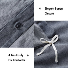 3PCS Twill Washed Duvet Set perspective