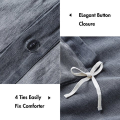 3PCS Twill Washed Duvet Set perspective