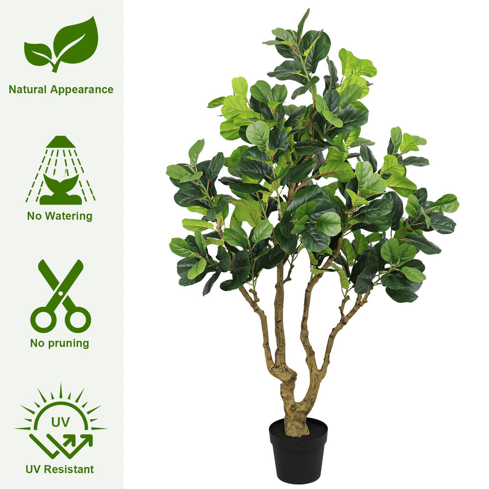 7FT Tall Artificial Banyan Tree Silk Plant – Large Faux Greenery with Natural Look Leaves for Indoor Outdoor Home Office Decoration, Potted Fake Tree, 1pc/set Media 4
