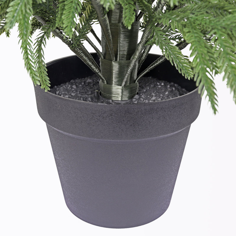5' Artificial Real Touch Pine Tree with Black Plastic Pot, 1pc/set