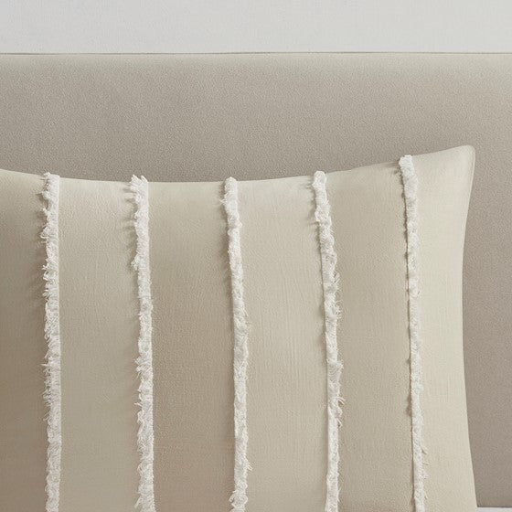 King/Cal King 3 Piece Striped Cotton Duvet Cover Set Media 9