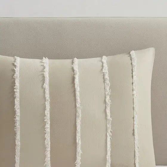 3 Piece Striped Cotton Duvet Cover Set