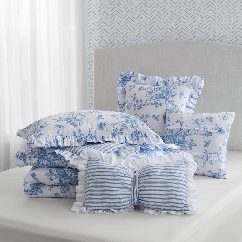 5 Pieces King Comforter Set with Decorative Pillows,Blue Media 13