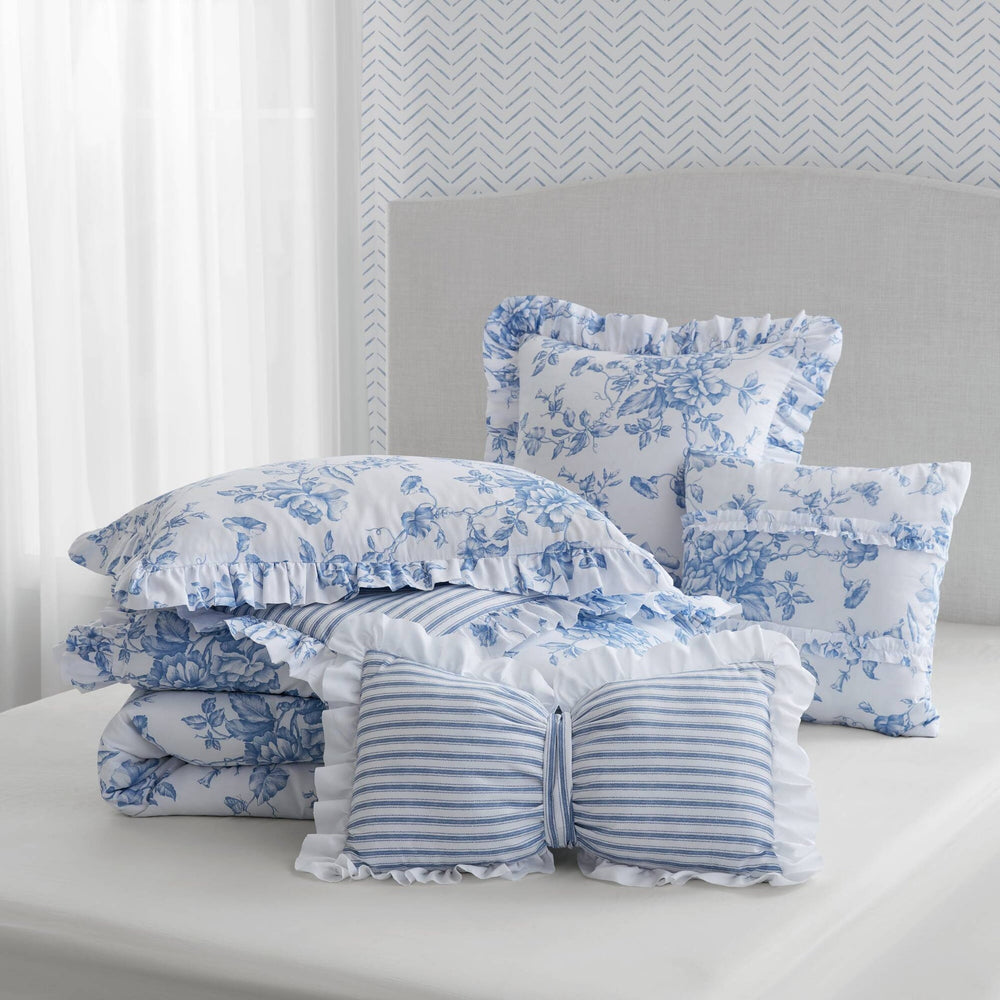 5 Pieces King Comforter Set with Decorative Pillows,Blue Media 13