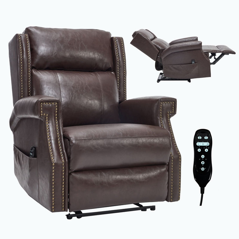 Manual Recliner Chair Faux Leather Massage With 8 Vibrating Nodes & 3 Modes For Living Room
