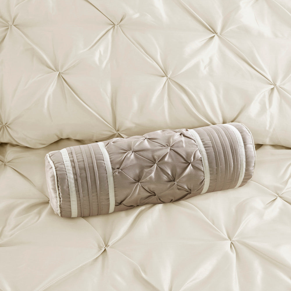 7 Piece Tufted Comforter Set Ivory Cal King Media 13